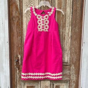 Lilly Pulitzer Girls dress Size 14 Pink with gold trim